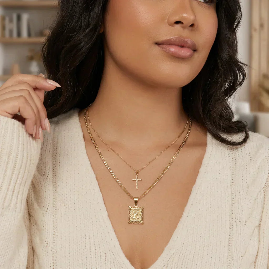 Seraphina Initial Necklace Set | Goud