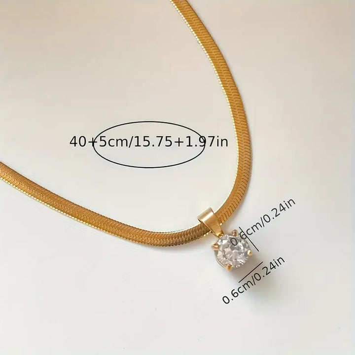 Elegante Rhinestone Hanger Ketting | Goud