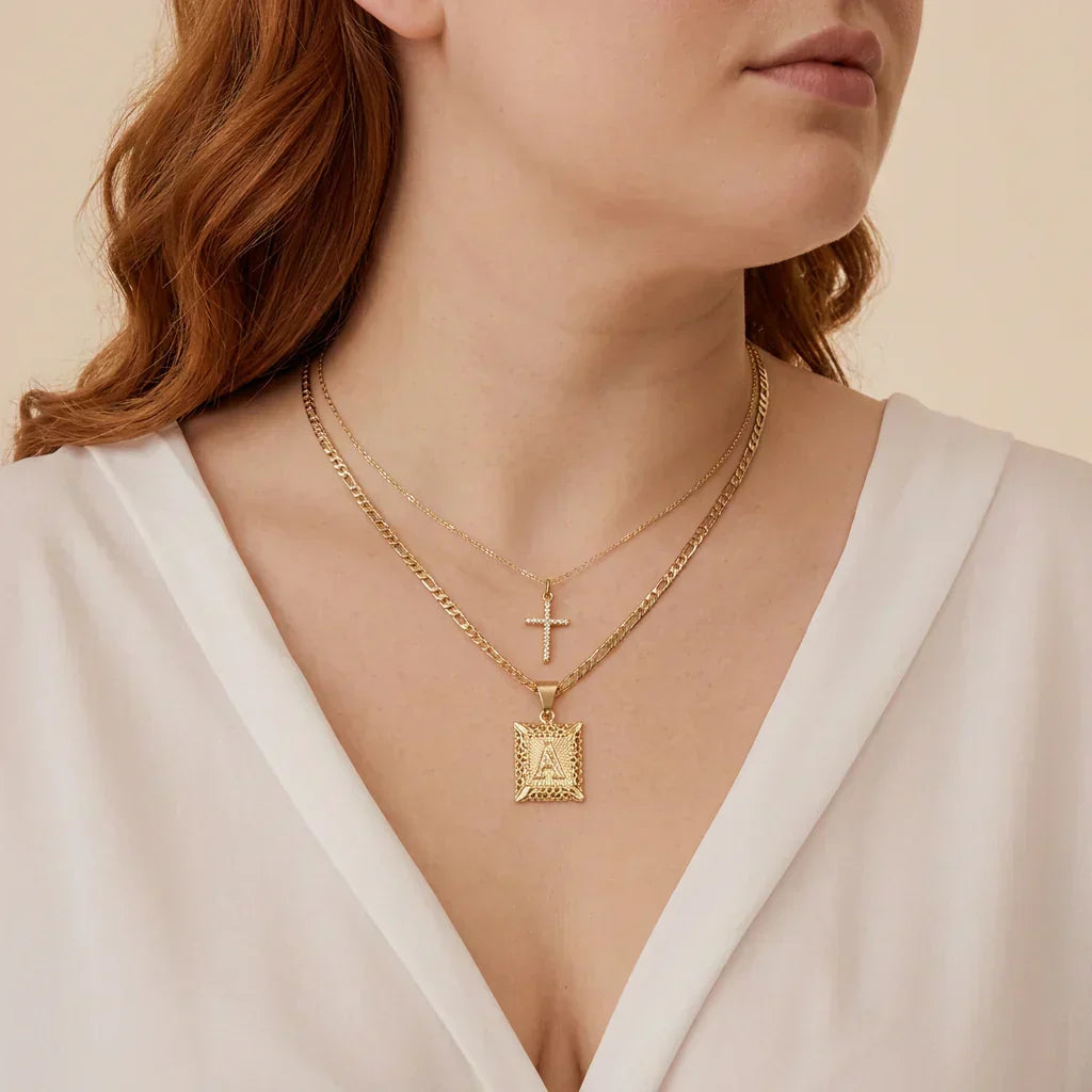 Seraphina Initial Necklace Set | Goud