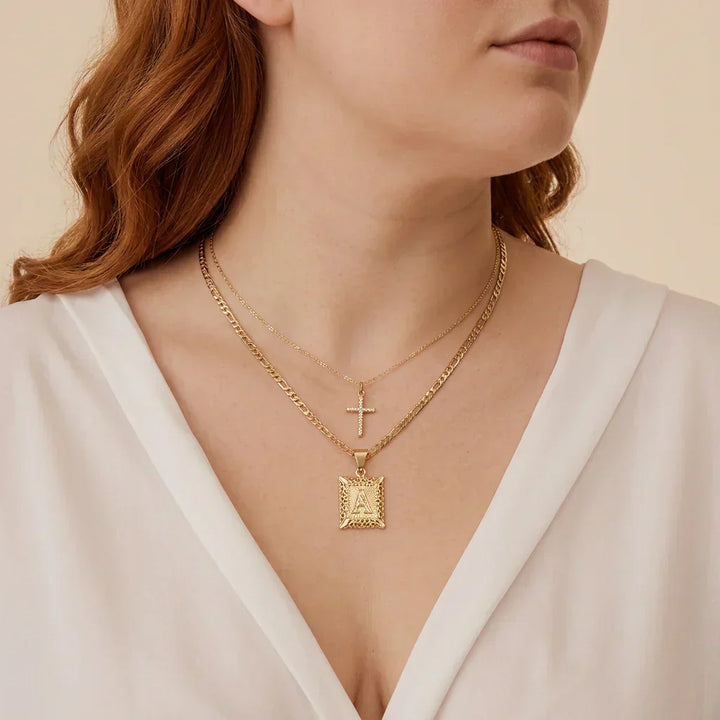 Seraphina Initial Necklace Set | Goud