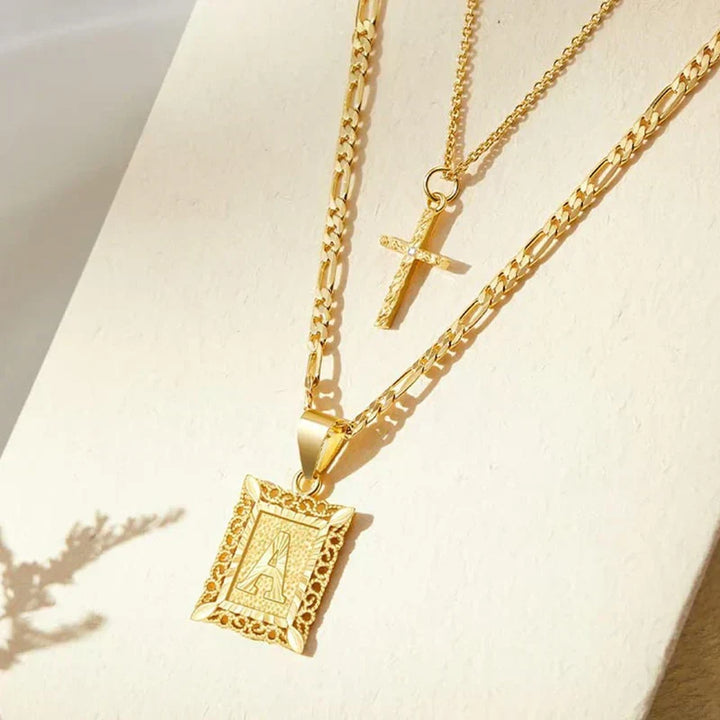 Seraphina Initial Necklace Set | Goud