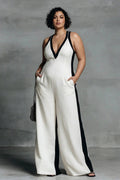 Hana - Zwart & Witte Contrast Stripe Jumpsuit