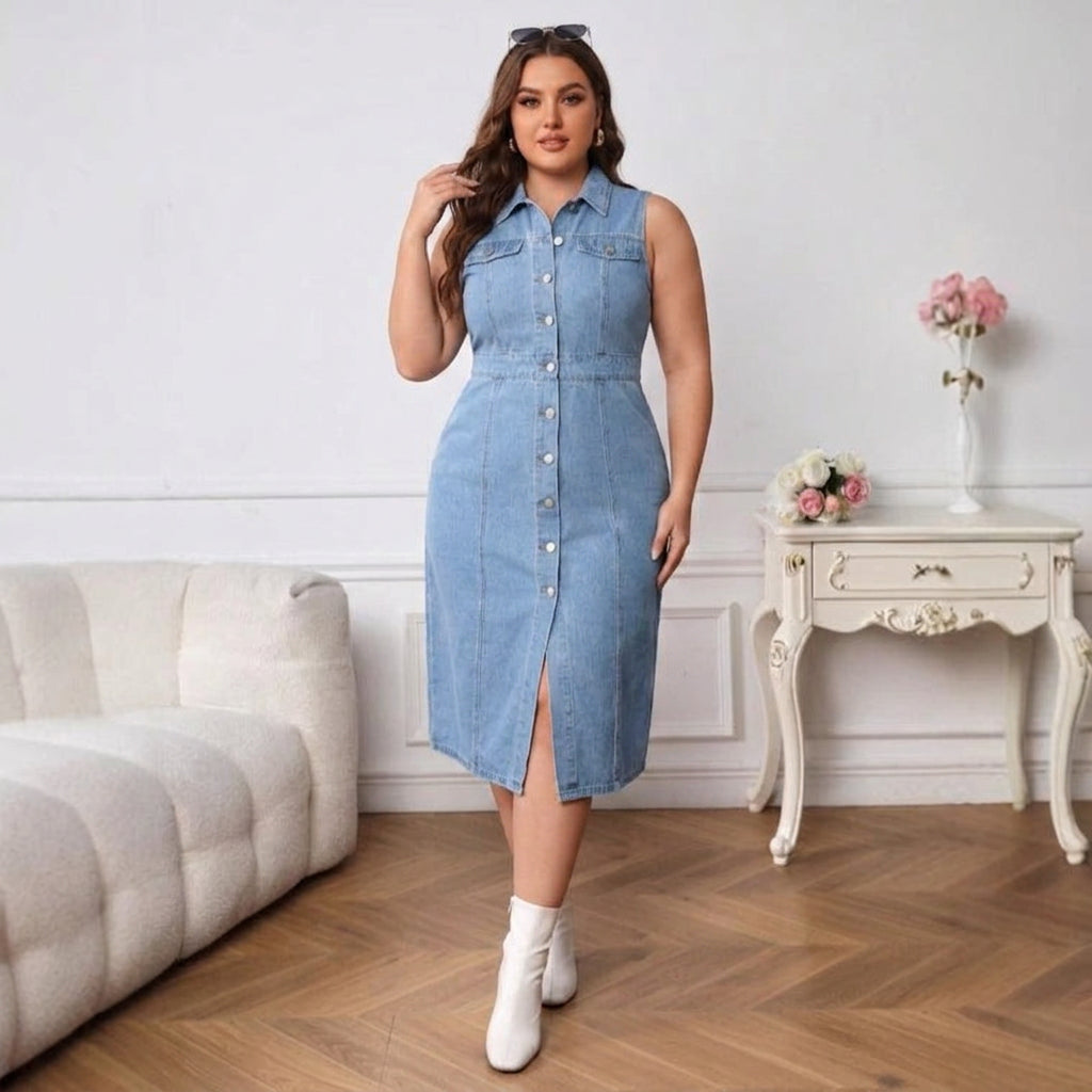 Ottilie Polo Denim Jurk