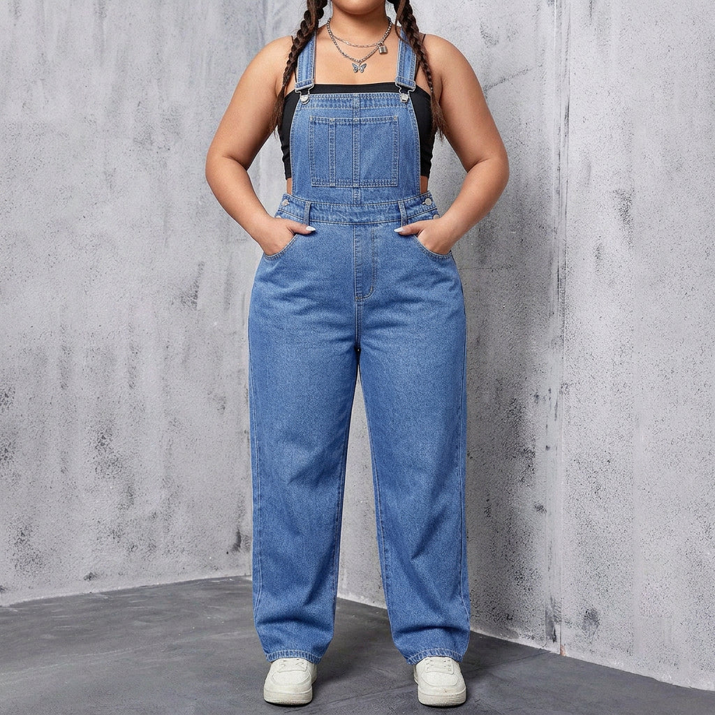 Amina Denim Overalls Casual