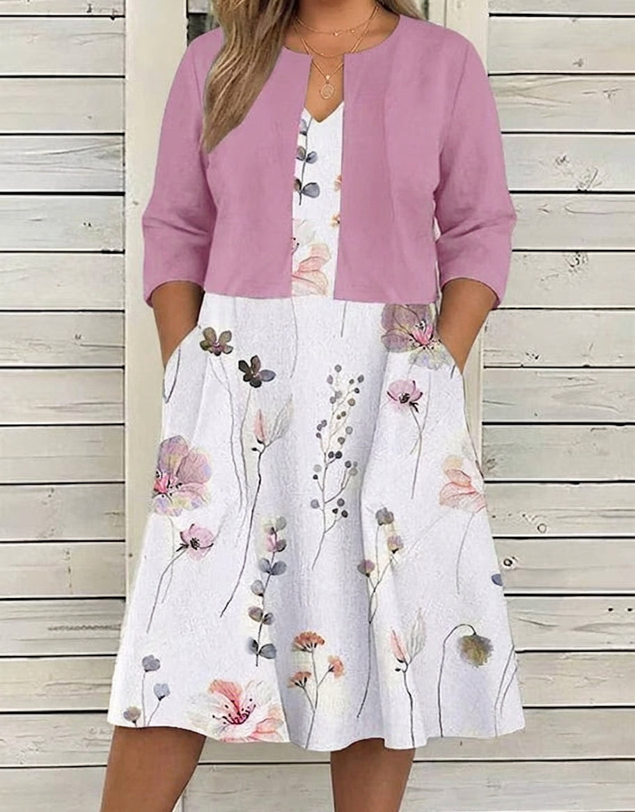Zora - Bloemenjurk Twee-delige Set