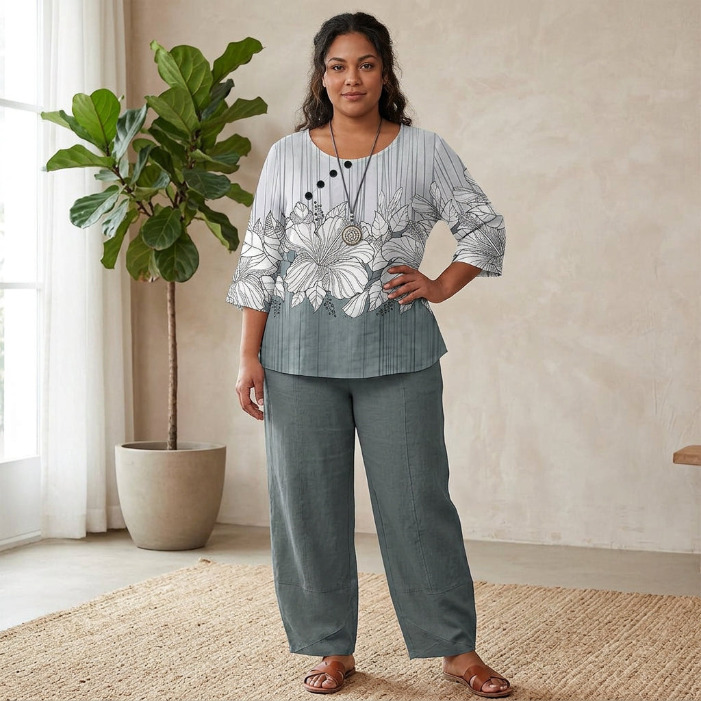 Perdita Gedrukt Set: Moeiteloze Dagelijkse Comfort