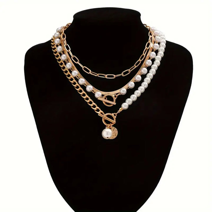 Vintage Parels &amp; Gouden Slangketting Set | Goud