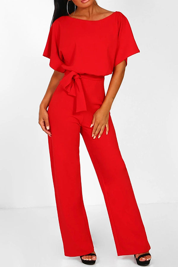 Cassia - Zomer knoopsluiting korte mouwen Jumpsuit
