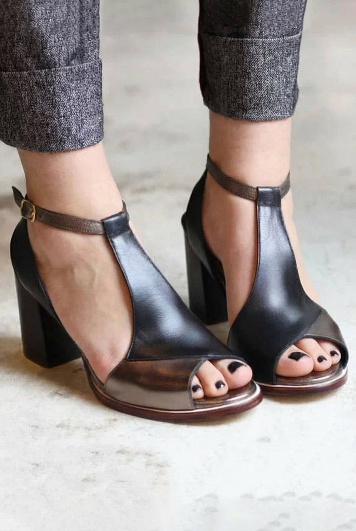 ELEGANTE SANDALEN MET LAGE HAK