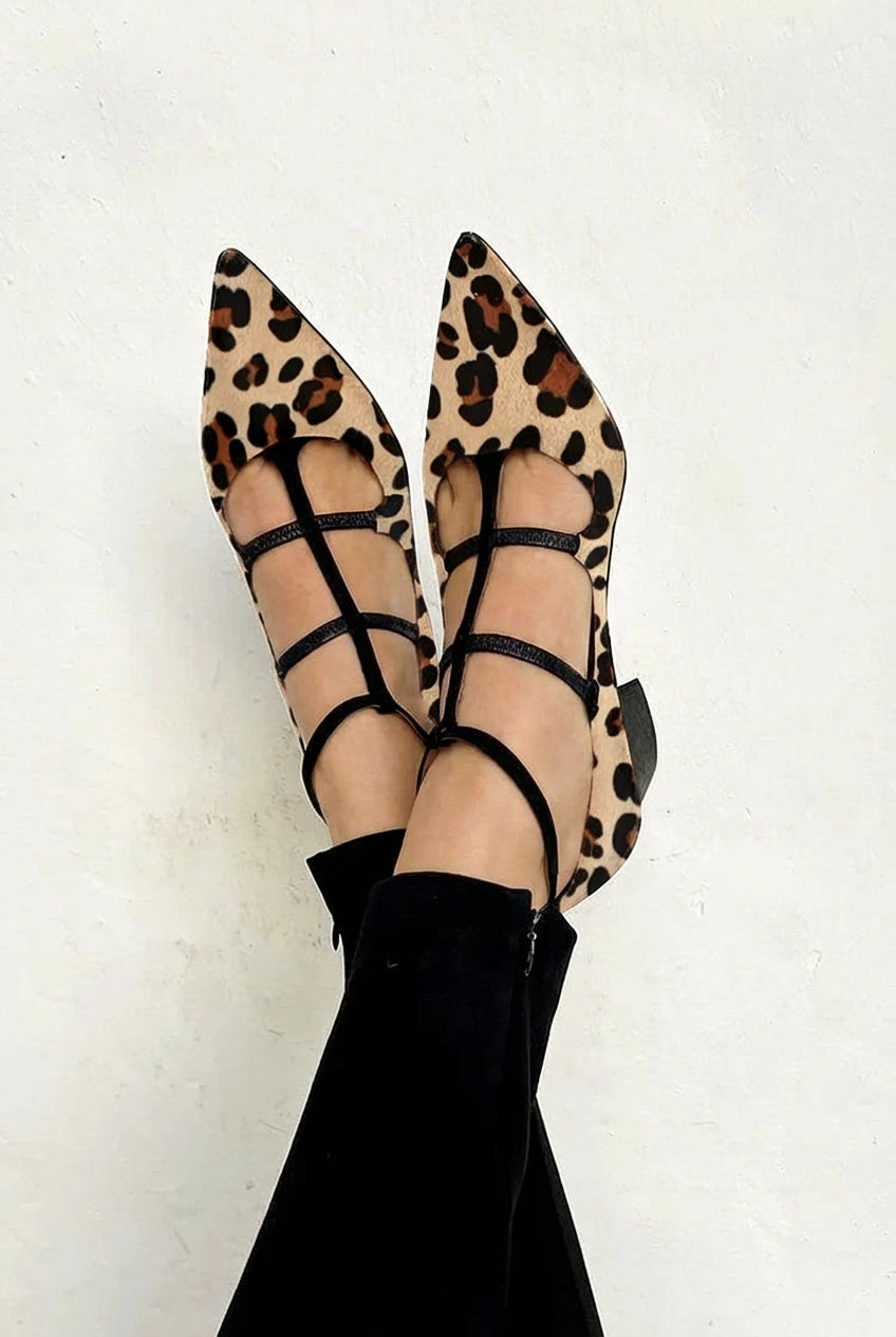 SUNNIVA PRINT BALLET FLATS MET BANDJES