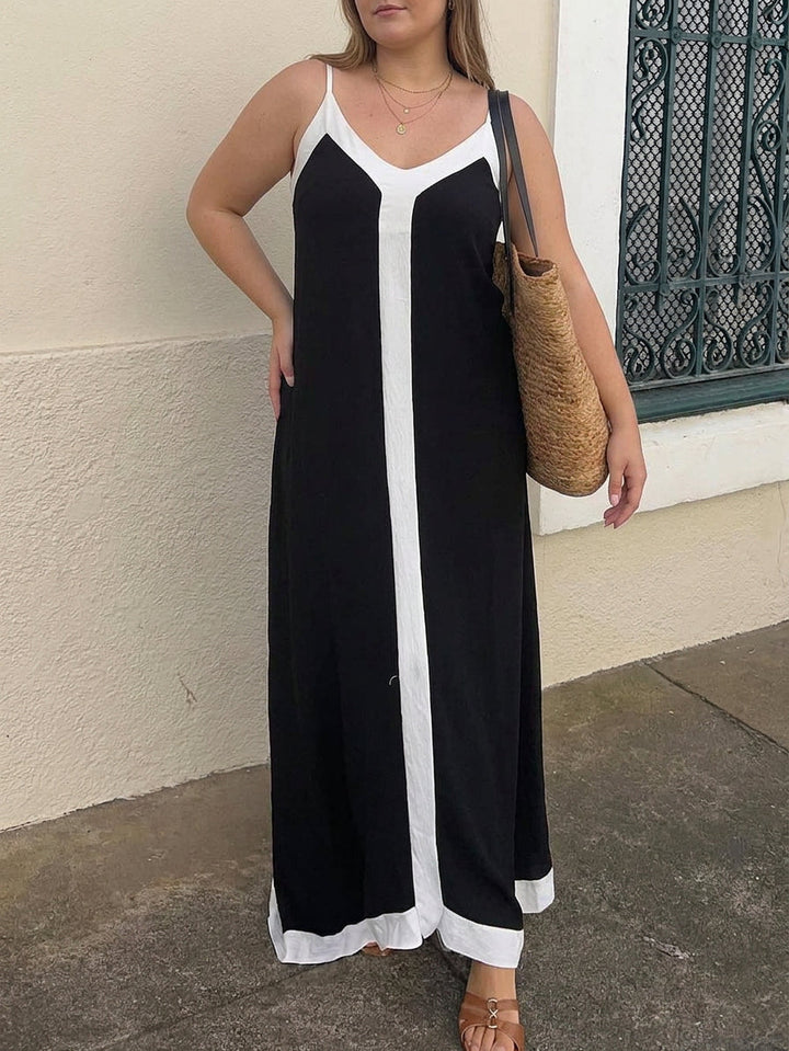 Naomi | Island Style Lavechic Colorblock Midi Jurk Look