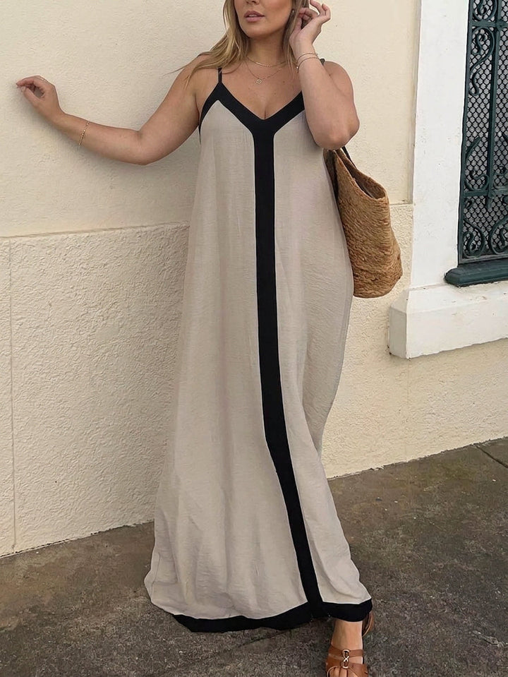 Naomi | Island Style Lavechic Colorblock Midi Jurk Look