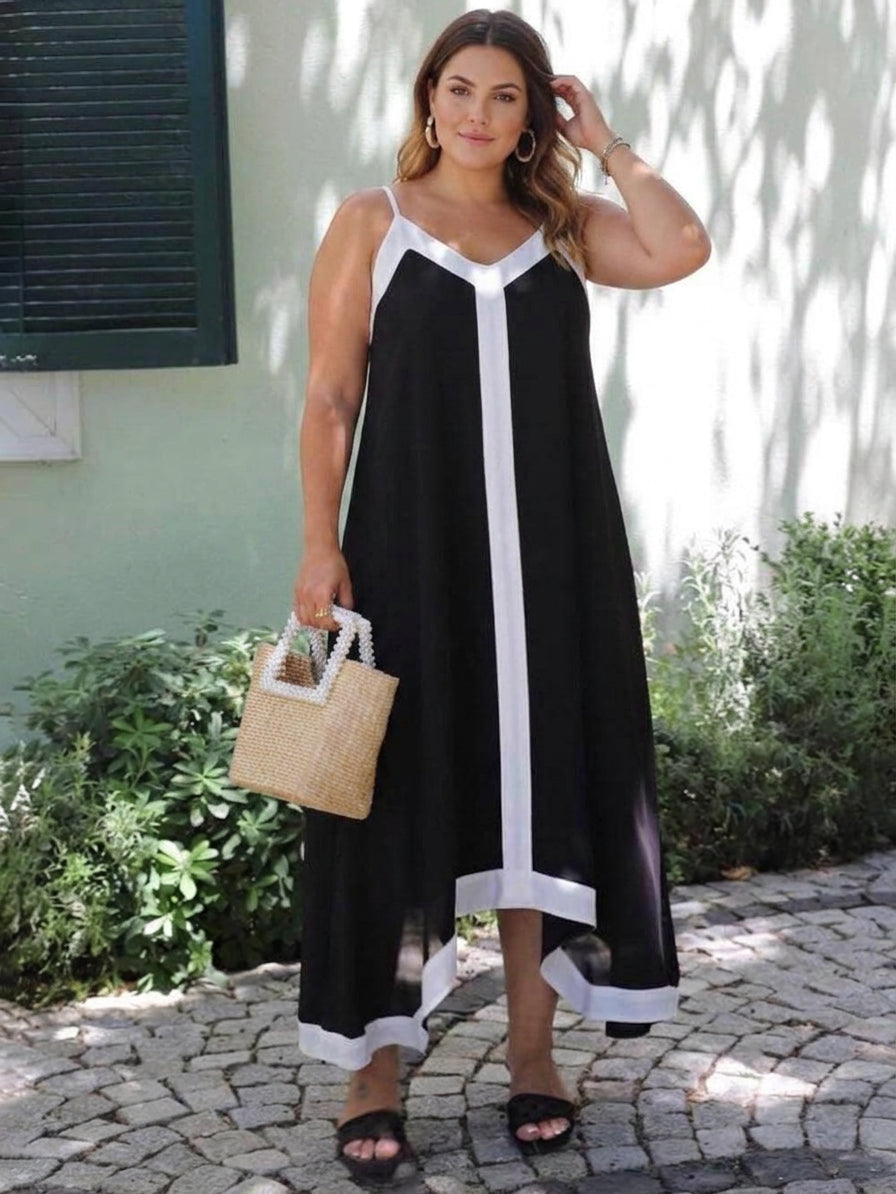Naomi | Island Style Lavechic Colorblock Midi Jurk Look