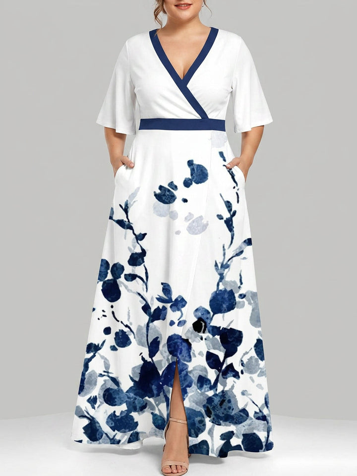 Wynne | Seaside Glam Elegante Mid Sleeve Maxi Jurk Ensemble