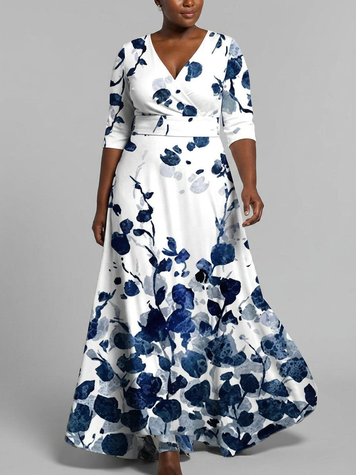 Wynne | Seaside Glam Elegante Mid Sleeve Maxi Jurk Ensemble