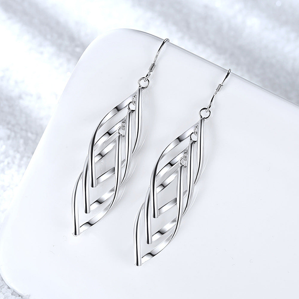 Gwendolyn Wave Solenne Oorbellen | Wit Goud