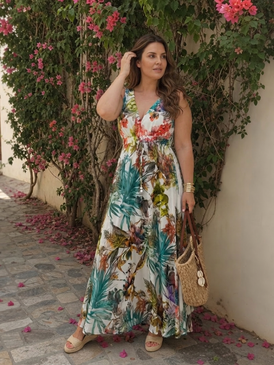 Ilse | Mouwloze Empire Taille Midi Jurk