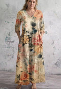 Imogen | Vintage Bloem Maxi Jurk
