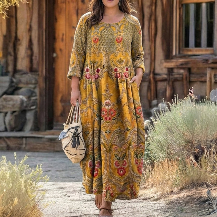 Cecily | Vintage-geïnspireerde Lange Mouw Casual Jurk