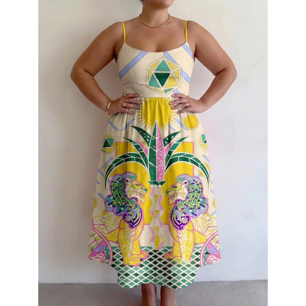 Petra | Sun Temple Midi Jurk