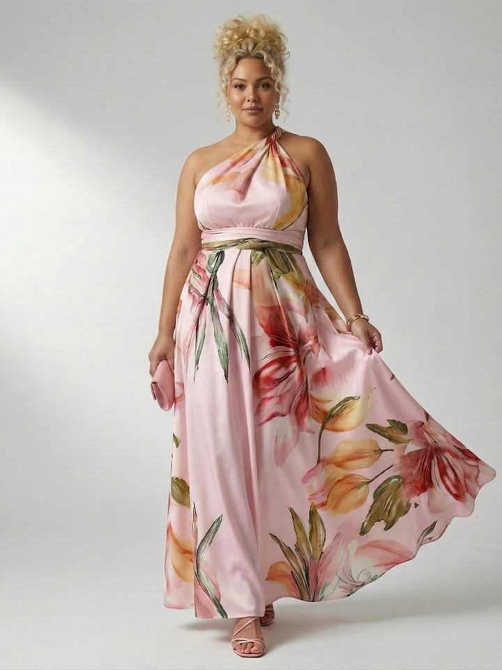 Rhea | Lichte Bloemen Maxi Jurk