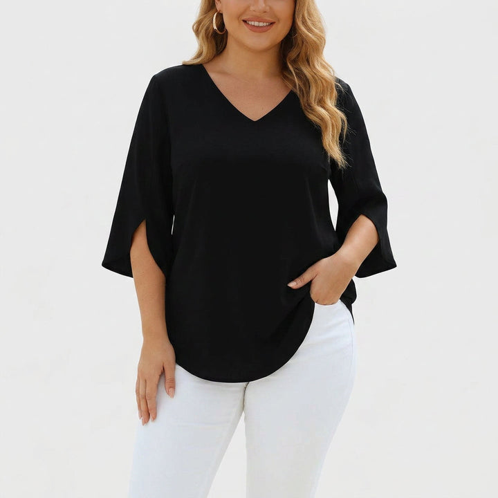 Solene | Verfijnde V-hals Blouse