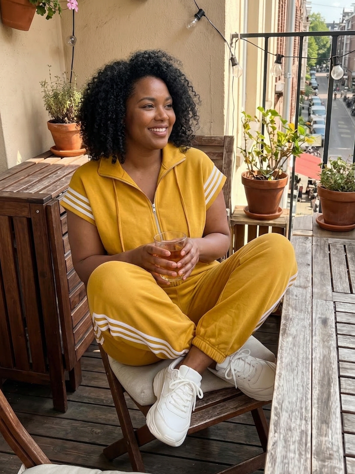 Winslow | Zip Front Stripe Paneel Jumpsuit