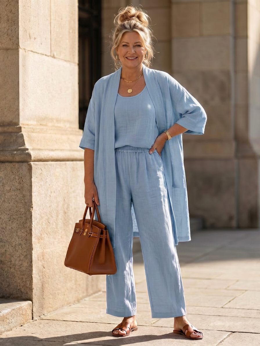 Evadne | Drie-delige Relaxed Top Broek Set