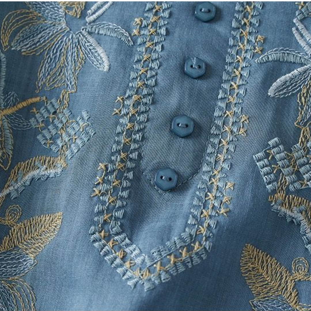 Fauna - Pure Katoenen Geborduurd Comfortabel Top