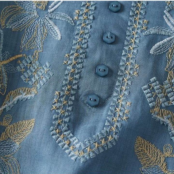 Fauna - Pure Katoenen Geborduurd Comfortabel Top