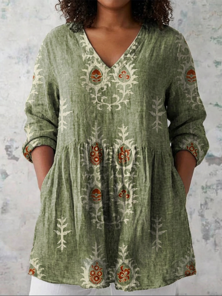 Ila | Lange Blouse met V-hals