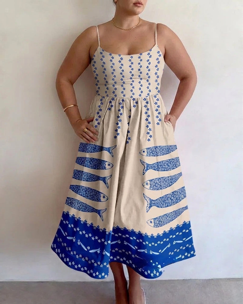 Lark | Blue Harbor Midi Jurk