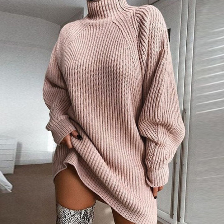 Oversized gebreide truijurk met col