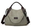 Grote canvas tas met contrasthengsels