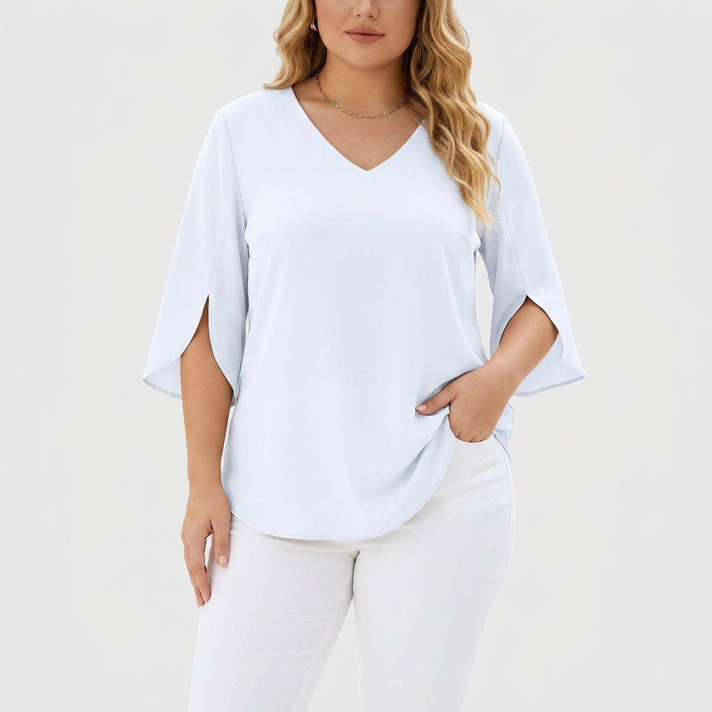 Solene | Verfijnde V-hals Blouse