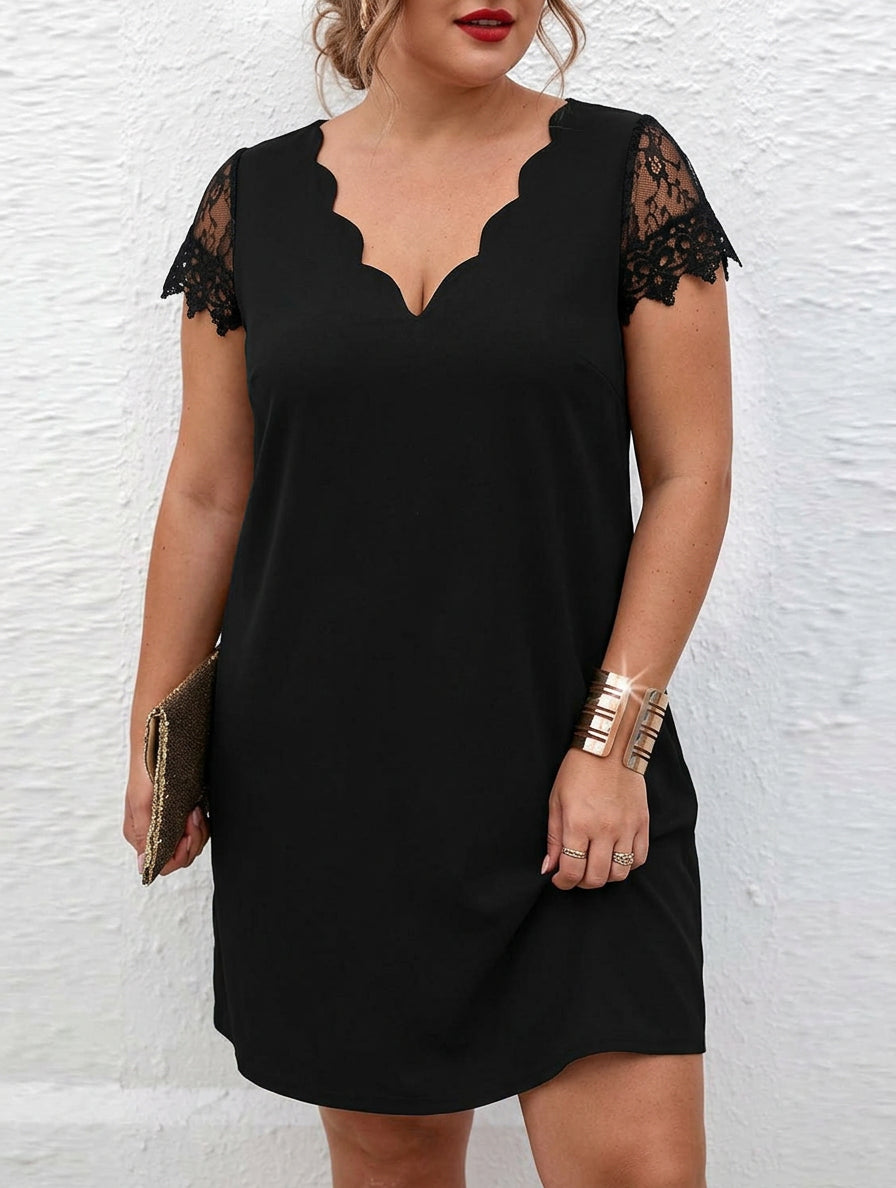 Demi | Kanten Mouw Klassieke Elegant Jurk