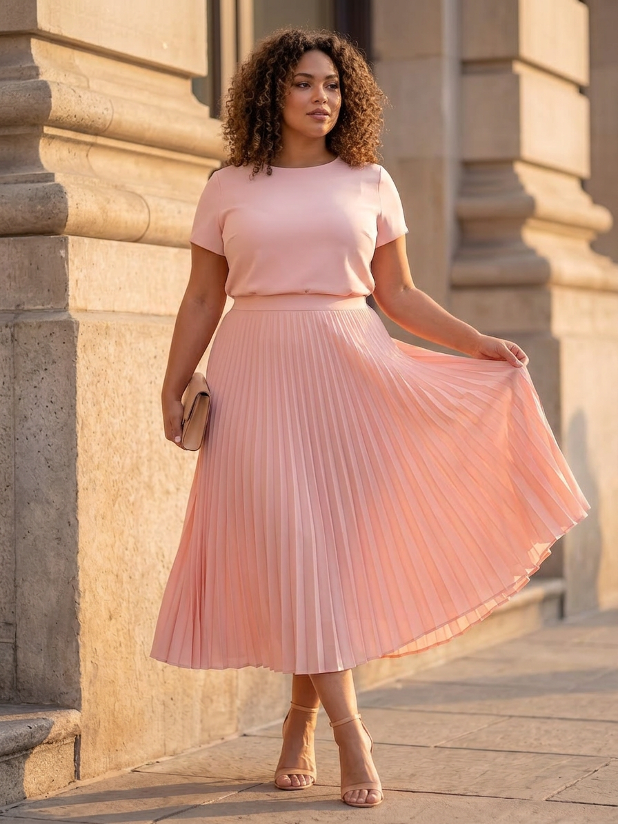 Fauna | Gestructureerde Mouwloze Corsage Met Plissé Rok Set
