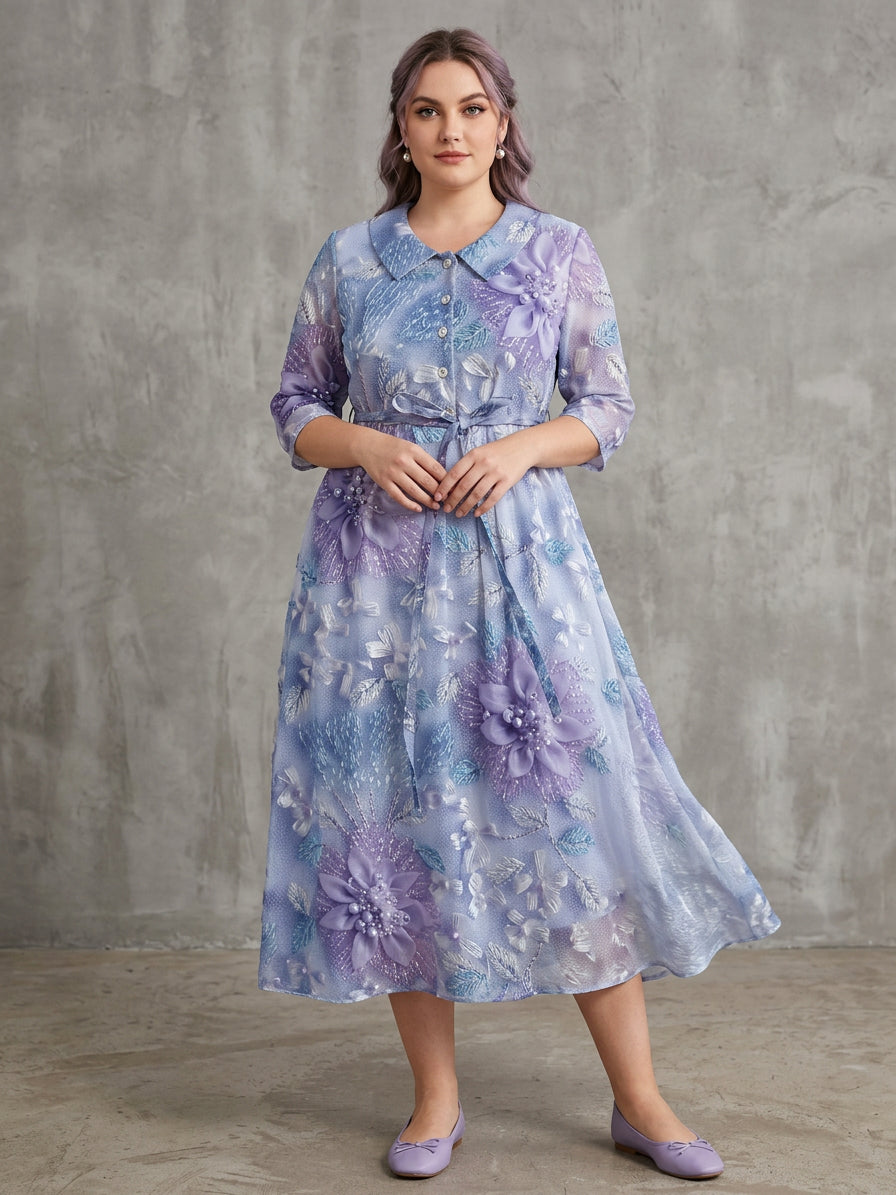 Perdita | Frosted Bloom Jurk