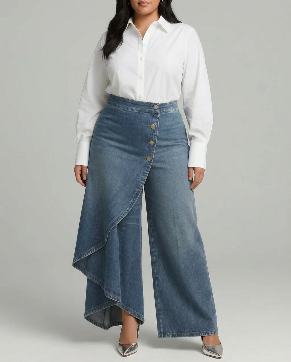 Priya | Denim Wikkelbroek
