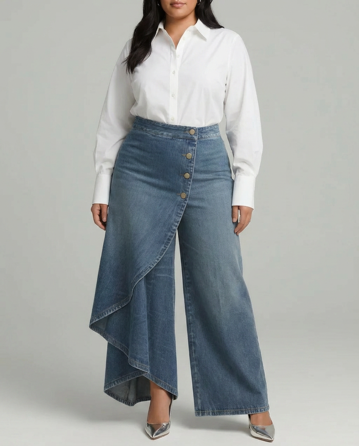 Priya | Denim Wikkelbroek