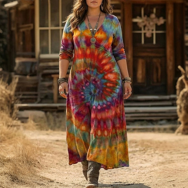 Heledd | Vintage-geïnspireerde Casual Jurk met Lange Mouwen