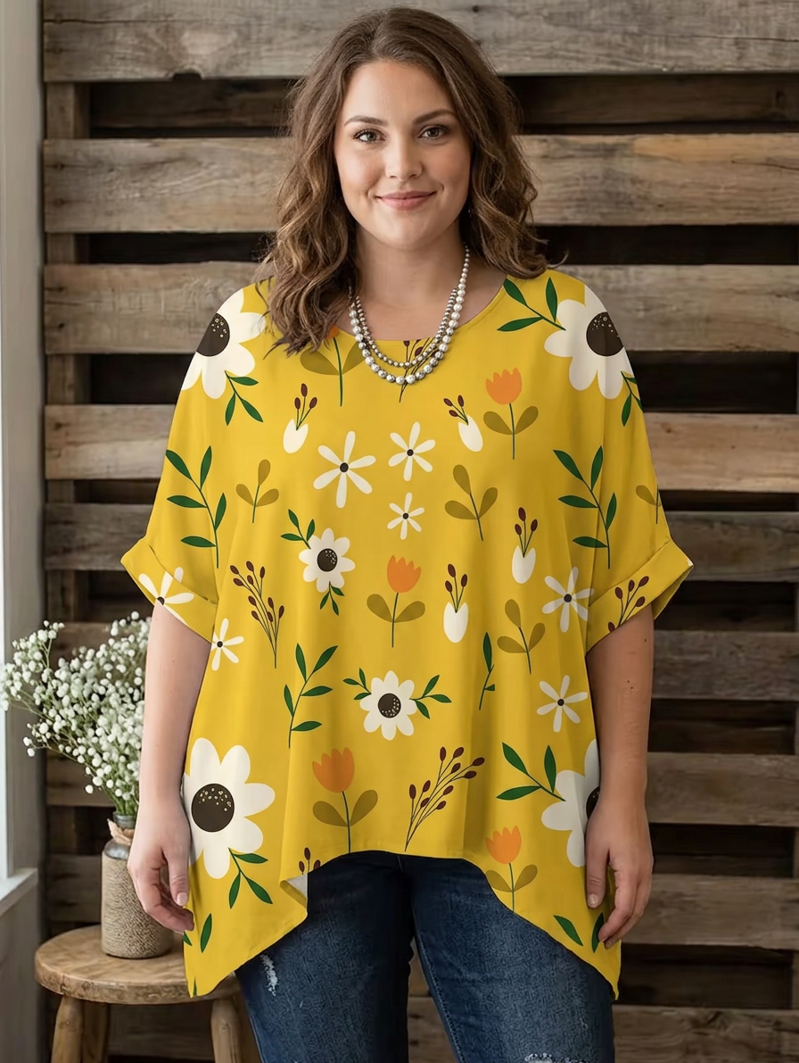Rhian | Vintage Bohemian Bloemenprint Dames T-Shirt