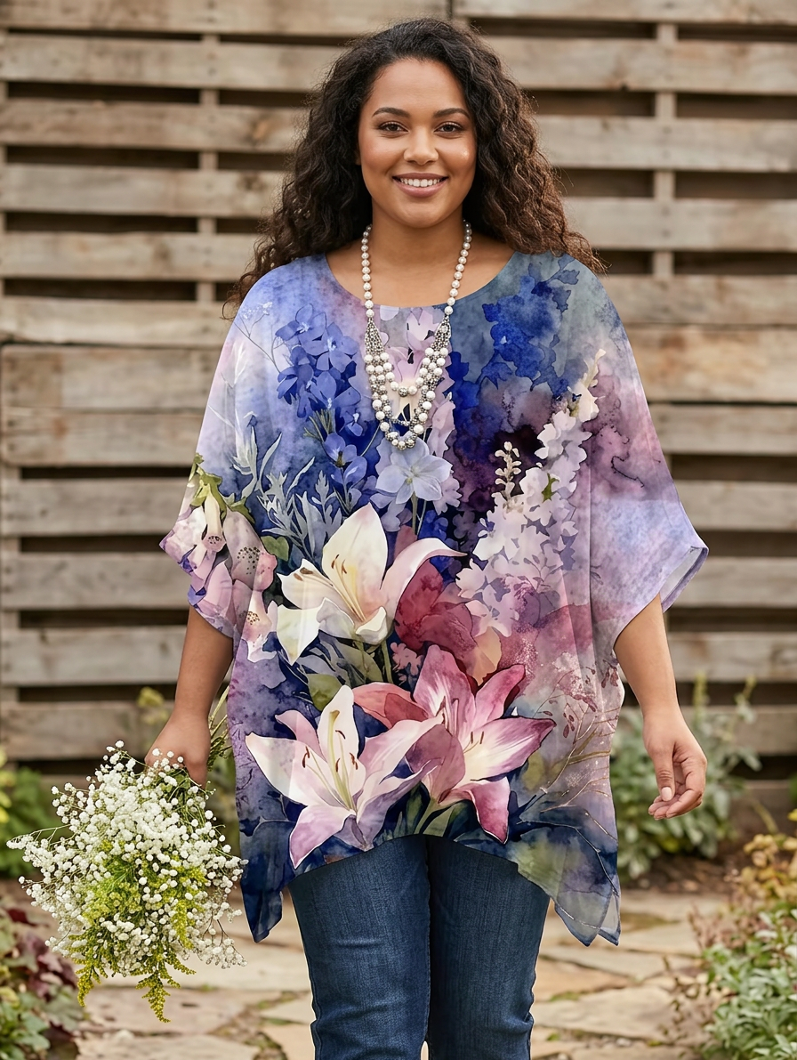 Eilwen | Vintage Bohemian Bloemenprint Dames T-Shirt
