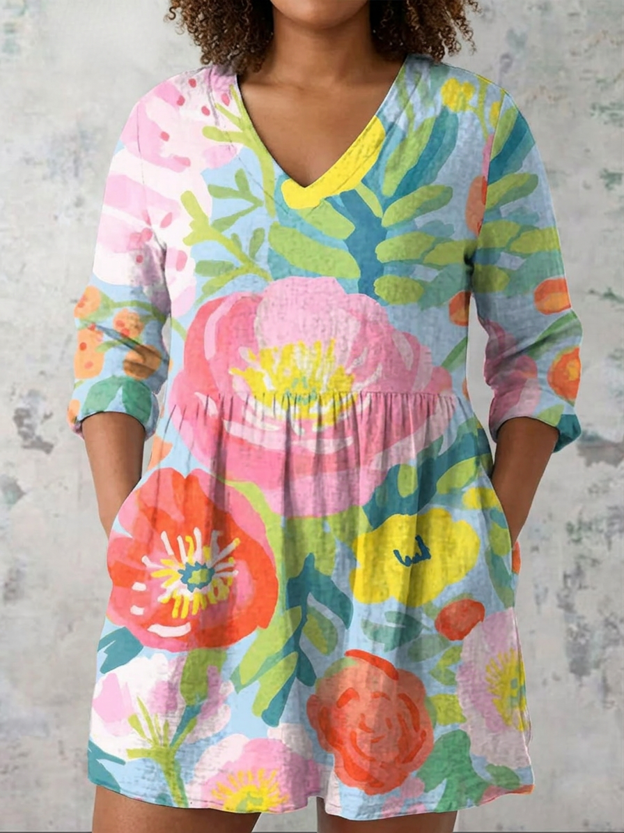 Evadne | Lange Blouse met V-hals