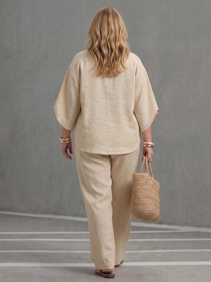 Eleni | Knop Voor Relaxed Tuniek Broek Set