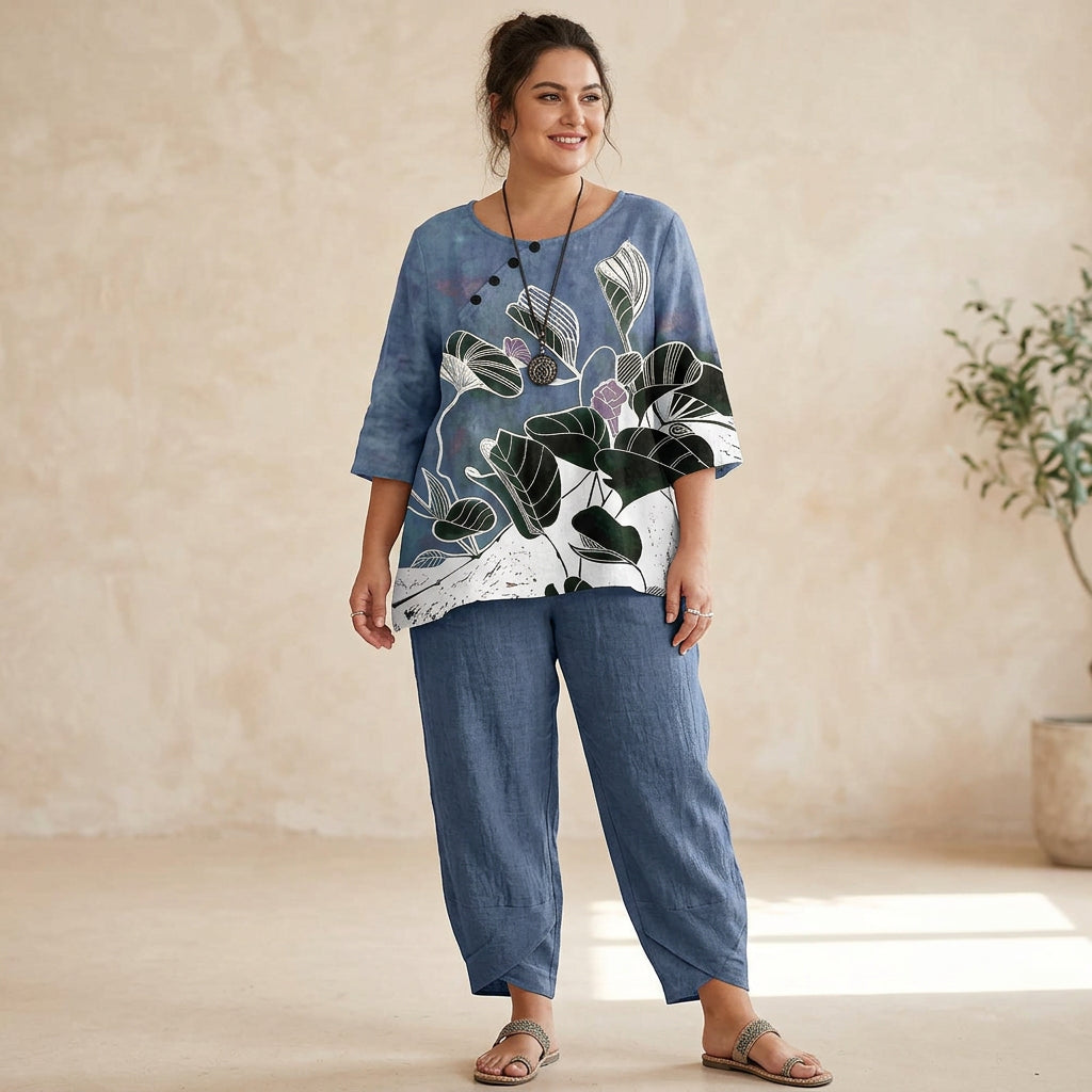 Edith Geprinte Set: Moeiteloze Dagelijkse Comfort