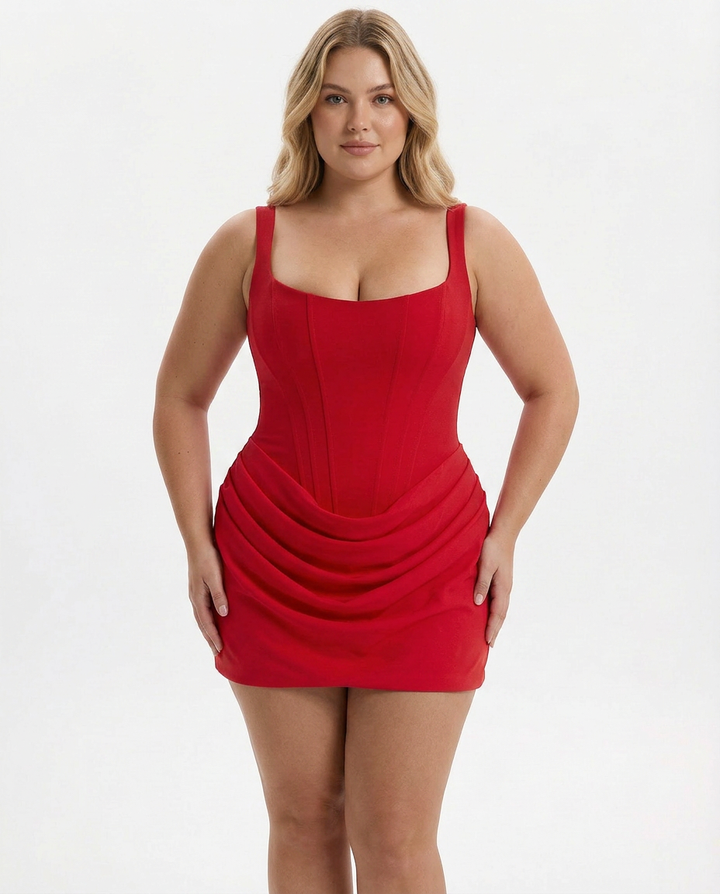 Juno - Draped Snatched Mini Dress