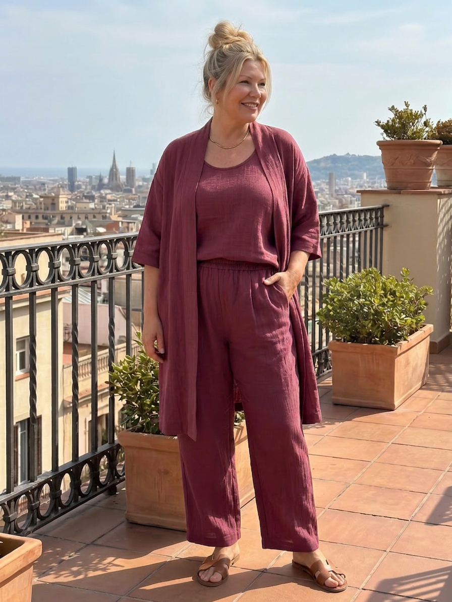 Evadne | Drie-delige Relaxed Top Broek Set