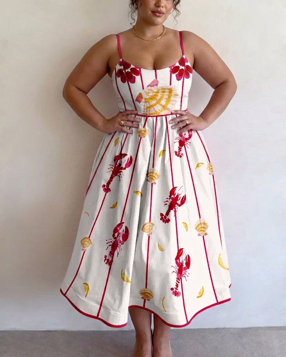 Rosa | Midi-jurk met Zeezijde Charme