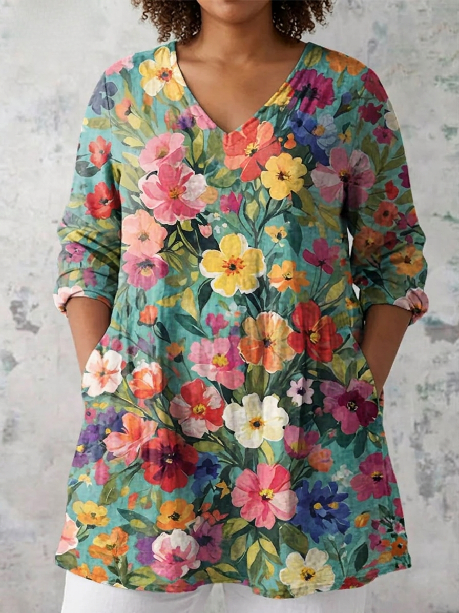 Greer | Lange Blouse met V-hals